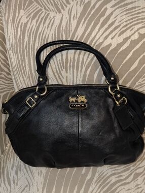 Vintage COACH Madison Sophia Satchel In Black Leather